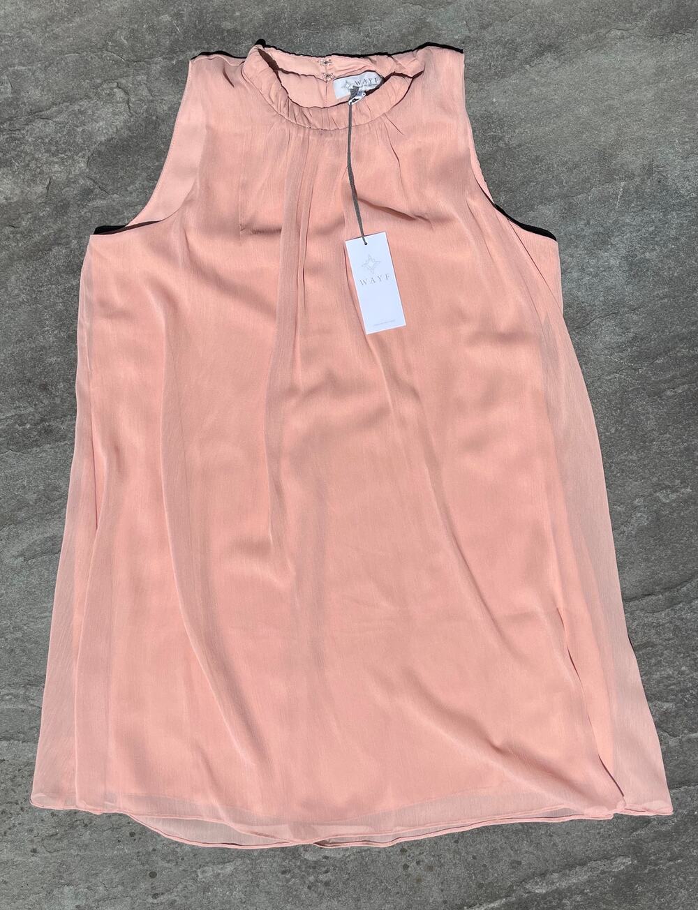 WAYF Blush Pink High-Neck Flowy Mini Dress NWT | Wedding Guest | Size M 🌸